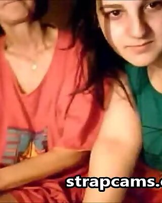Grandma and granddaughter flashing pussy and tits on webcam