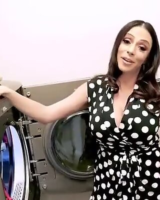 Doing laundry with hot step mom