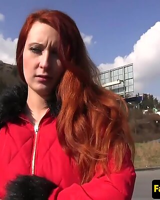 Czech redhead pickedup and fucked outdoors