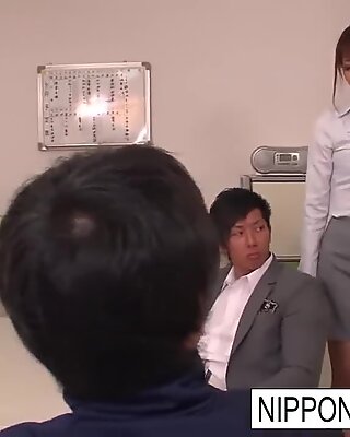 japanese stunner has a three-way in the teacher's lounge